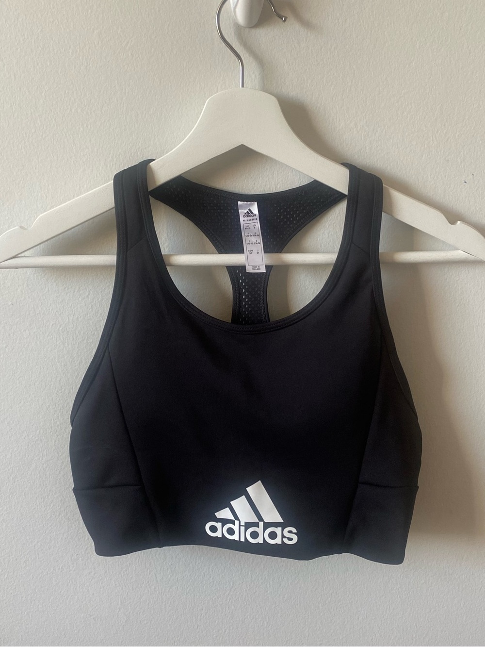 Adidas Classic Black Logo Racerback Sports Bra Size Small